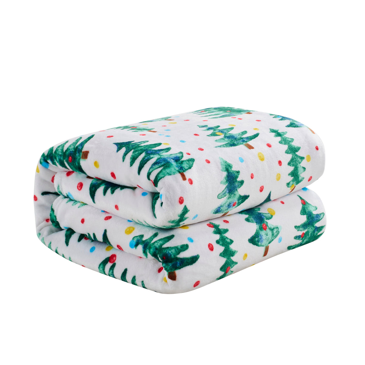 Kathy Ireland Holiday Print Plush Flannel Throw Blanket