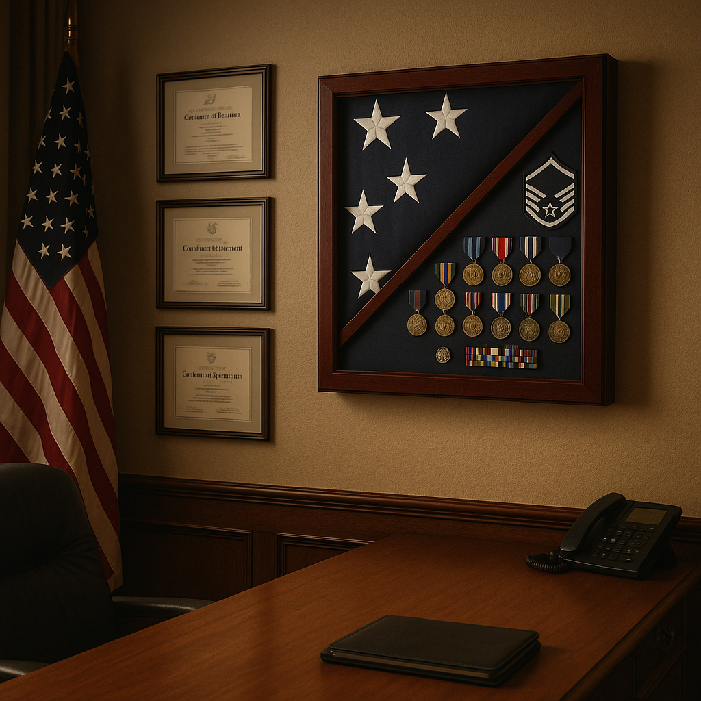 Flag And medal Display case, award and flag case