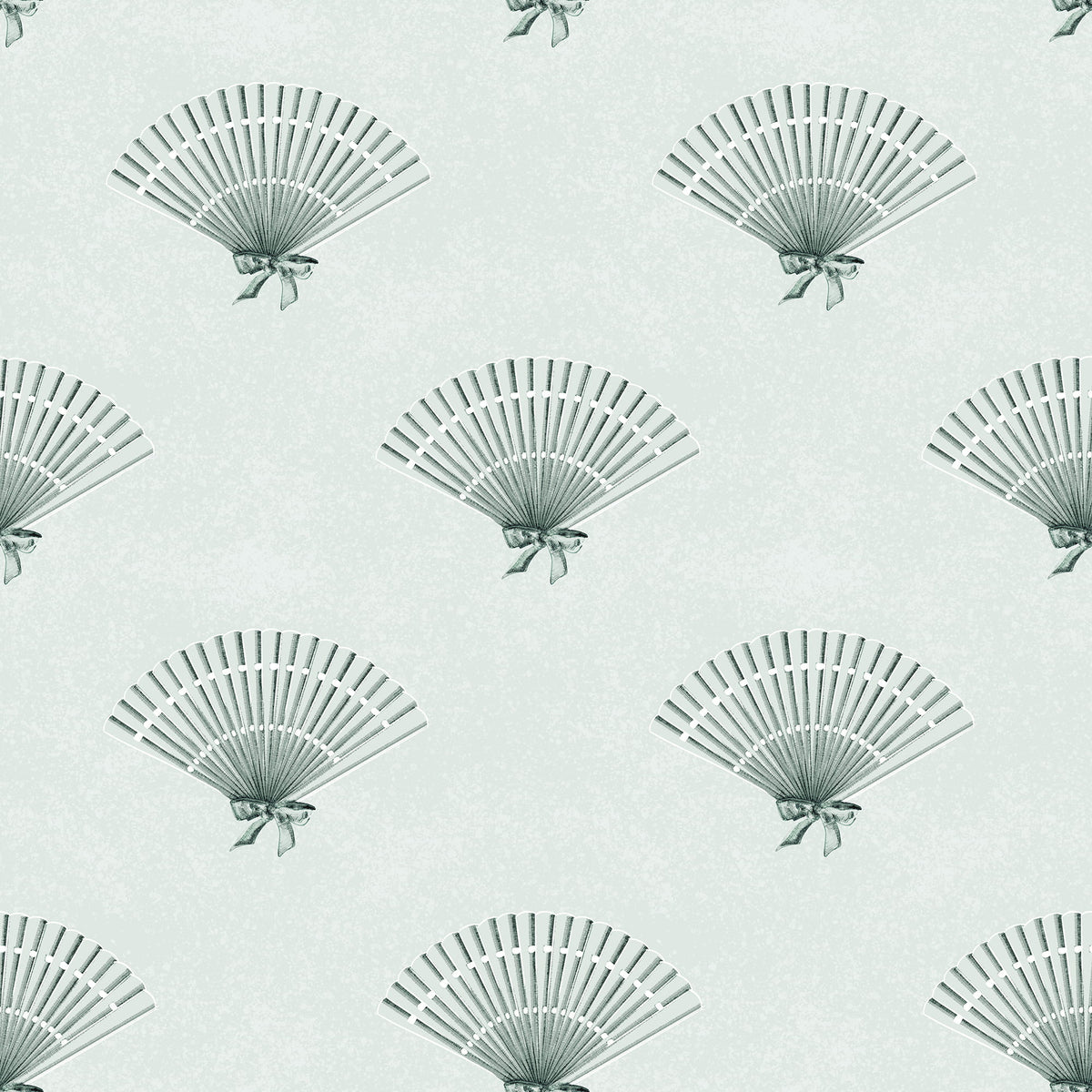 Mint Green Preppy Coquette Bow Fan Wallpaper