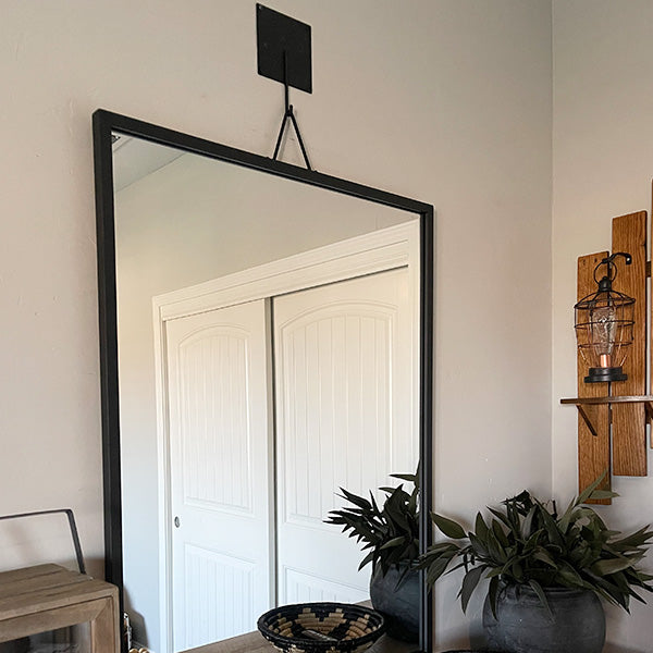 51 Inch Matte Black Hanging Mirror