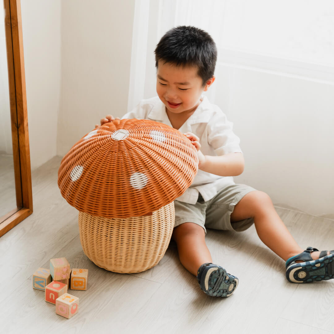 Mushroom Rattan Basket