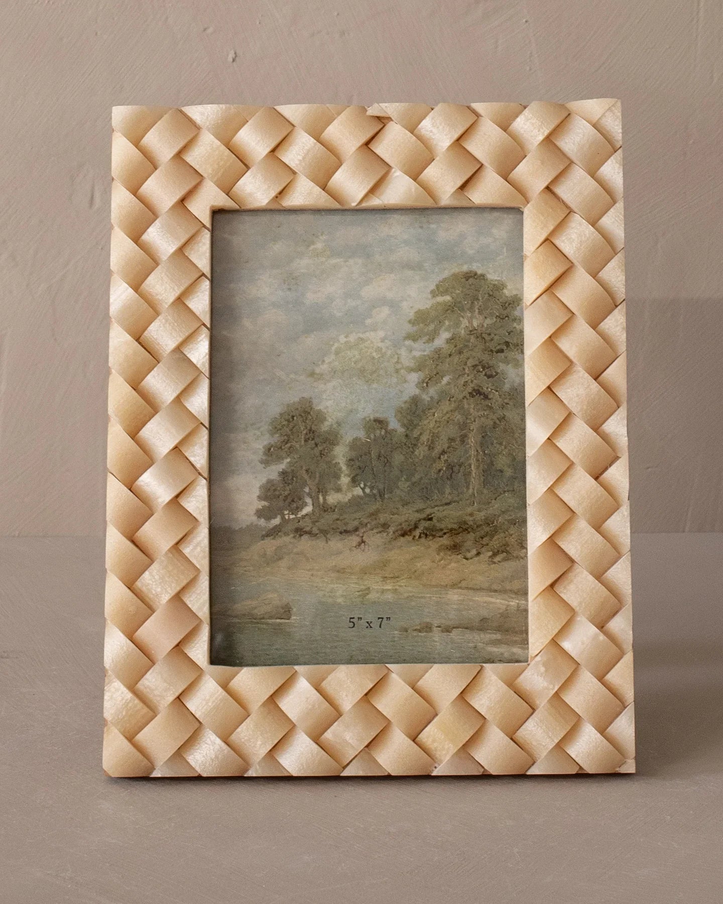 Ivory Woven Resin Picture Frame | Holds 5x7 Photo
