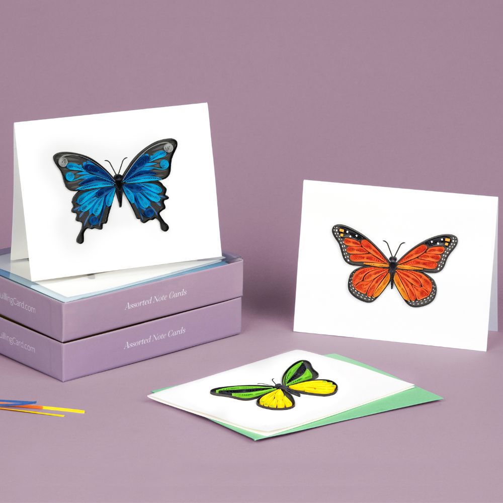 Quilled Butterflies Note Card Box Set