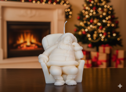 Napping Santa Candle | Sculptural Holiday Soy Wax