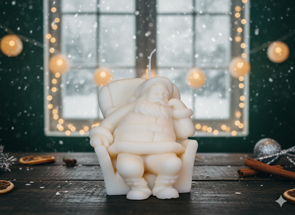 Napping Santa Candle | Sculptural Holiday Soy Wax