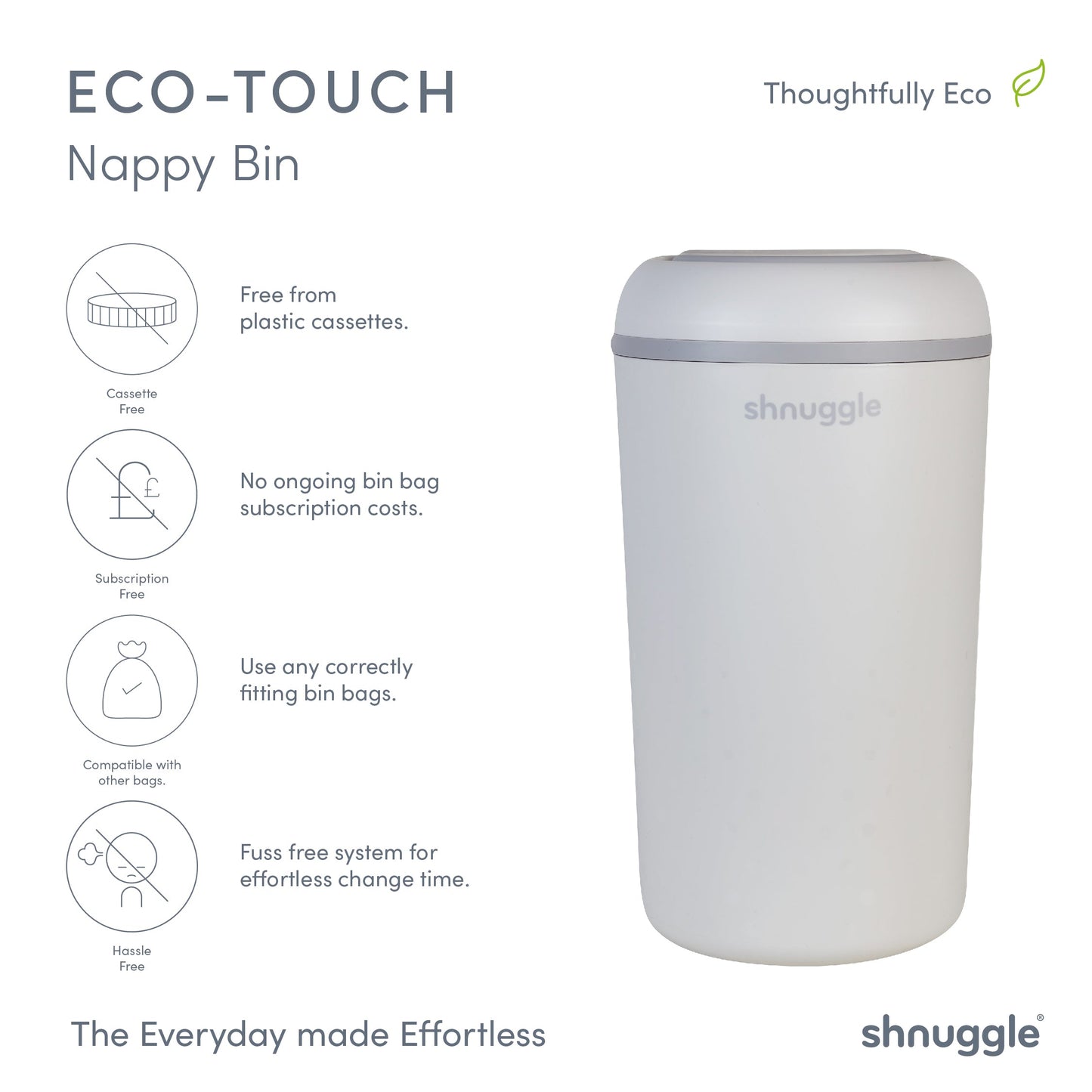 Changing Essentials Kit: Shnuggle Changing Mat + Diaper Pail + Better Bag Liners (90 Day Supply)