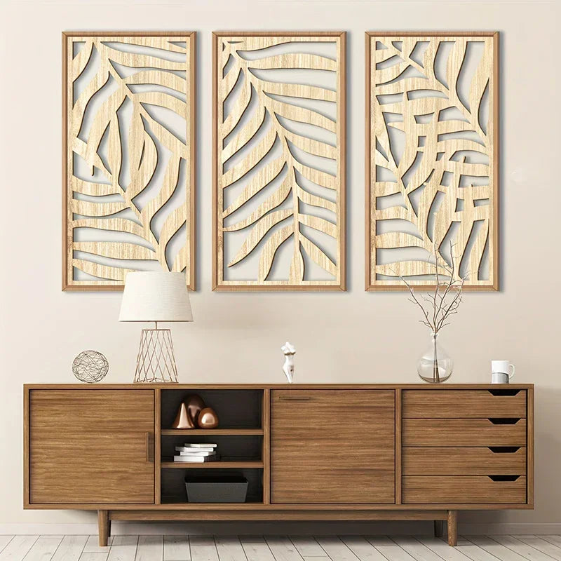 Natural Leaves Veneer Large Wood Art