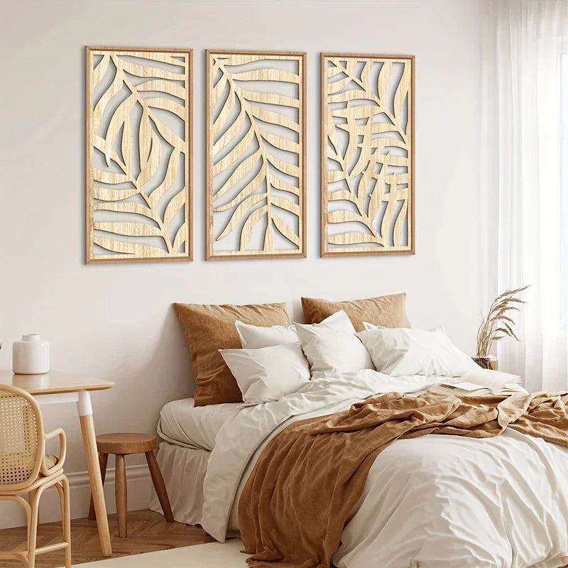 Natural Leaves Veneer Large Wood Art