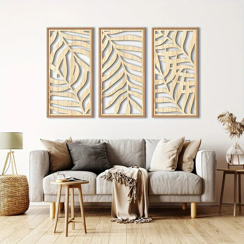 Natural Leaves Veneer Large Wood Art
