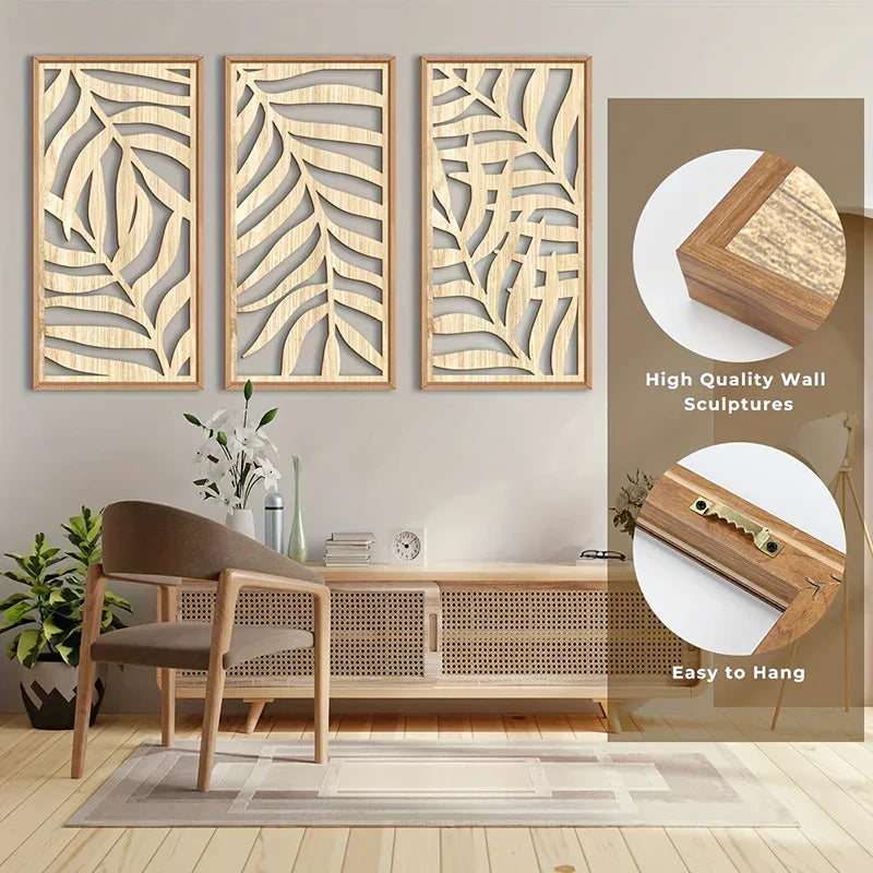 Natural Leaves Veneer Large Wood Art