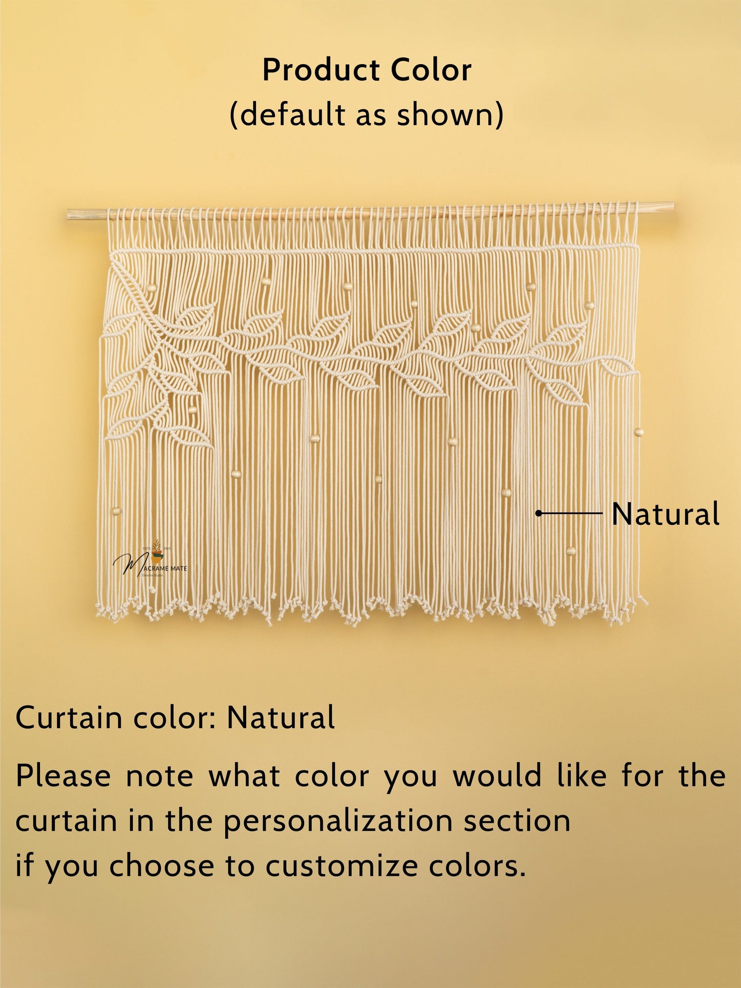 Nordica Natural Macrame Window Curtain