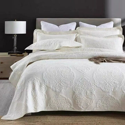 Havana Palm Leaf Embroidered Bedspread