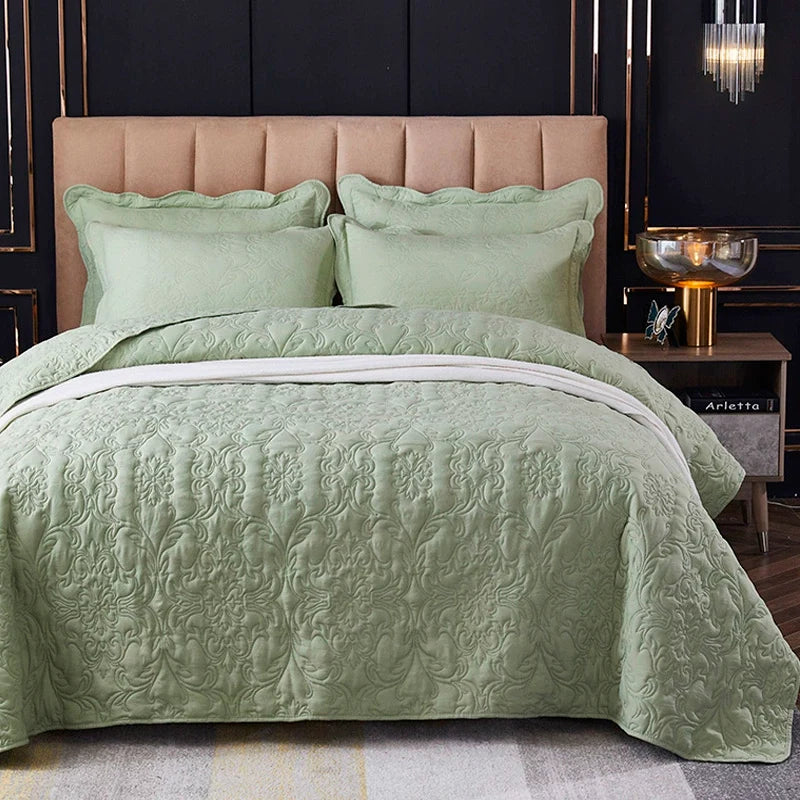 Kyoto Minimalist Quilted Bedspread Set, 3-Piece