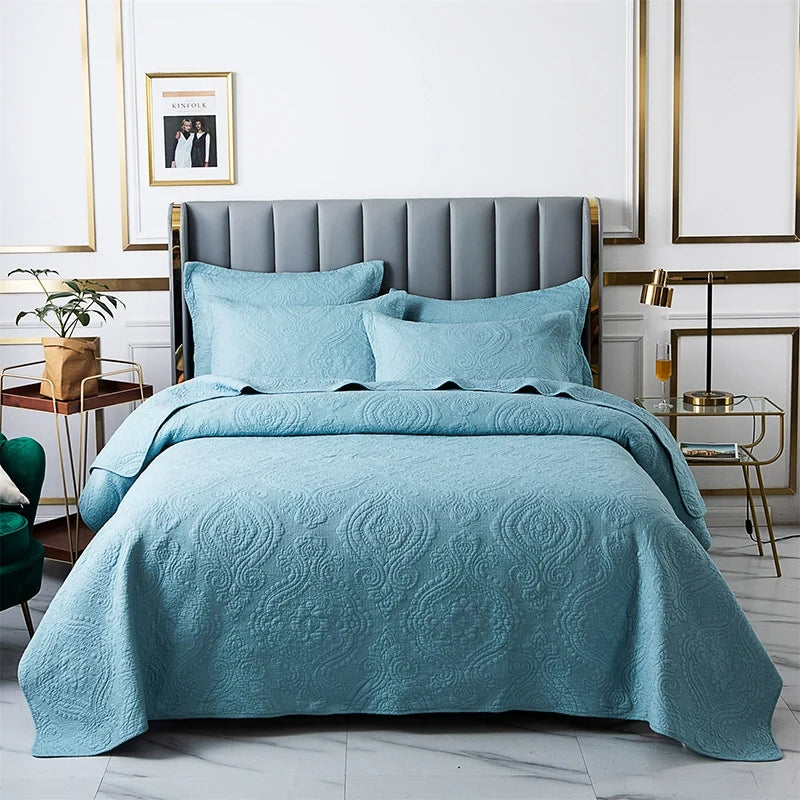 Havana Palm Leaf Embroidered Bedspread