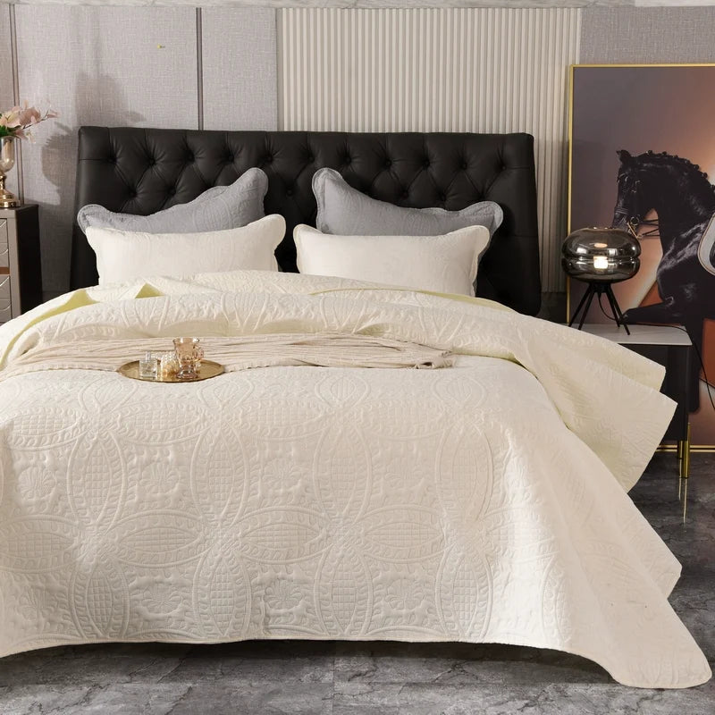 Kyoto Minimalist Quilted Bedspread Set, 3-Piece