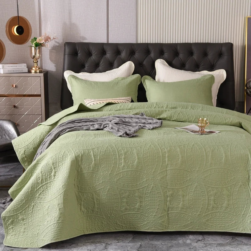 Kyoto Minimalist Quilted Bedspread Set, 3-Piece
