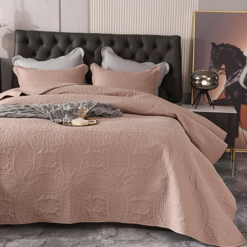 Kyoto Minimalist Quilted Bedspread Set, 3-Piece