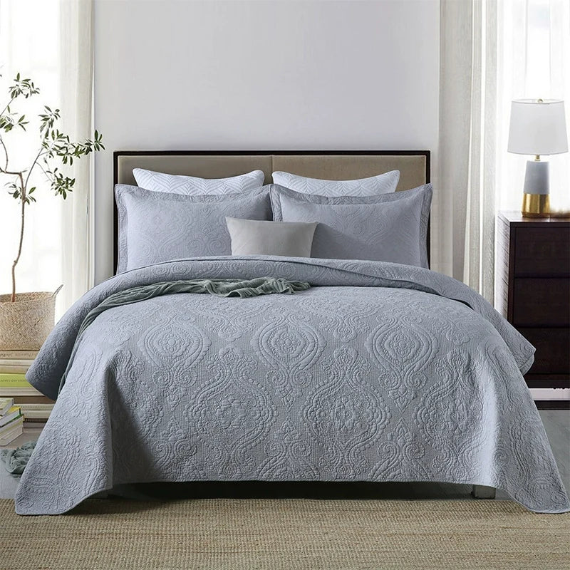Havana Palm Leaf Embroidered Bedspread