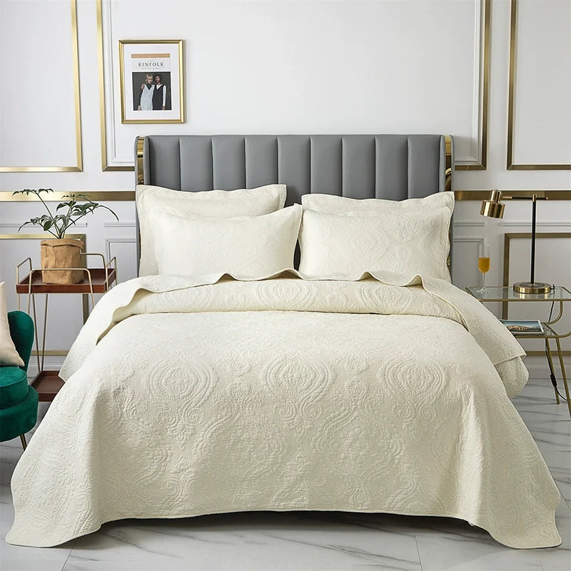 Havana Palm Leaf Embroidered Bedspread
