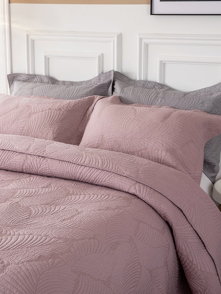 Havana Palm Leaf Embroidered Bedspread