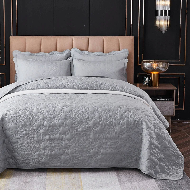 Kyoto Minimalist Quilted Bedspread Set, 3-Piece