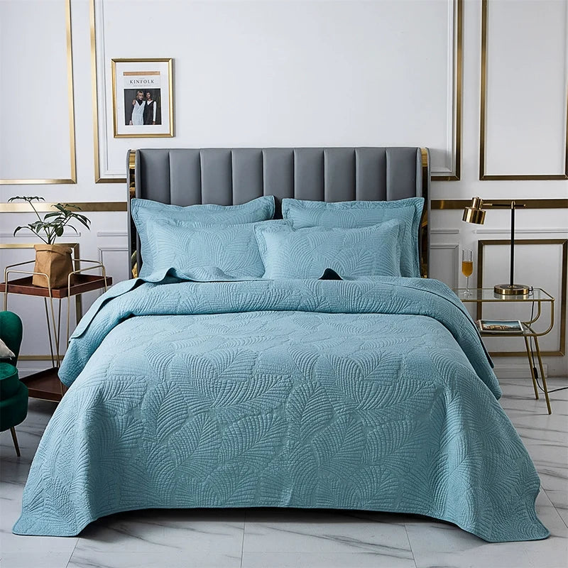 Havana Palm Leaf Embroidered Bedspread