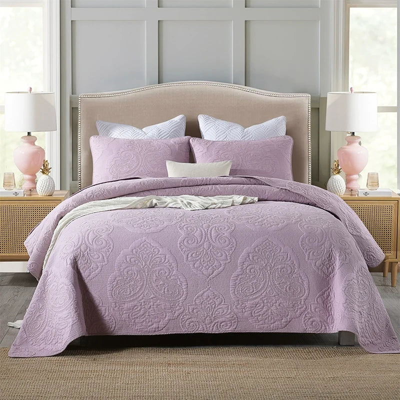 Havana Palm Leaf Embroidered Bedspread