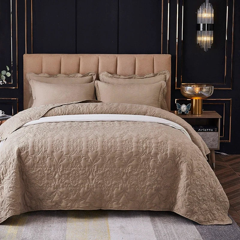 Kyoto Minimalist Quilted Bedspread Set, 3-Piece