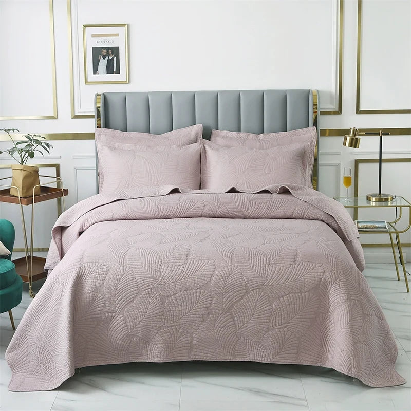 Havana Palm Leaf Embroidered Bedspread