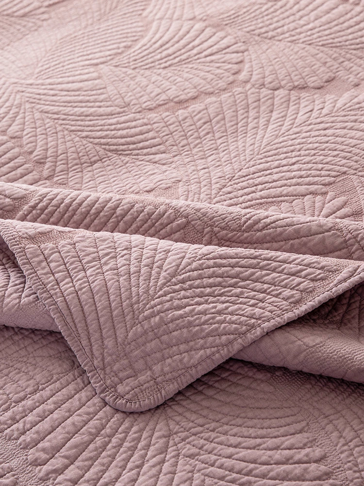 Havana Palm Leaf Embroidered Bedspread