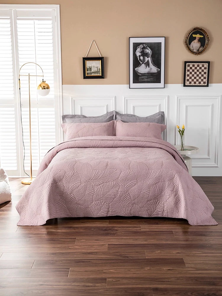 Havana Palm Leaf Embroidered Bedspread