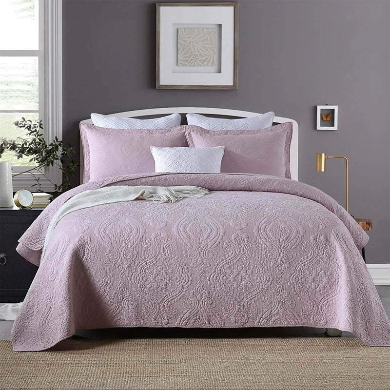 Havana Palm Leaf Embroidered Bedspread