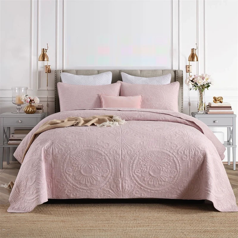 Havana Palm Leaf Embroidered Bedspread
