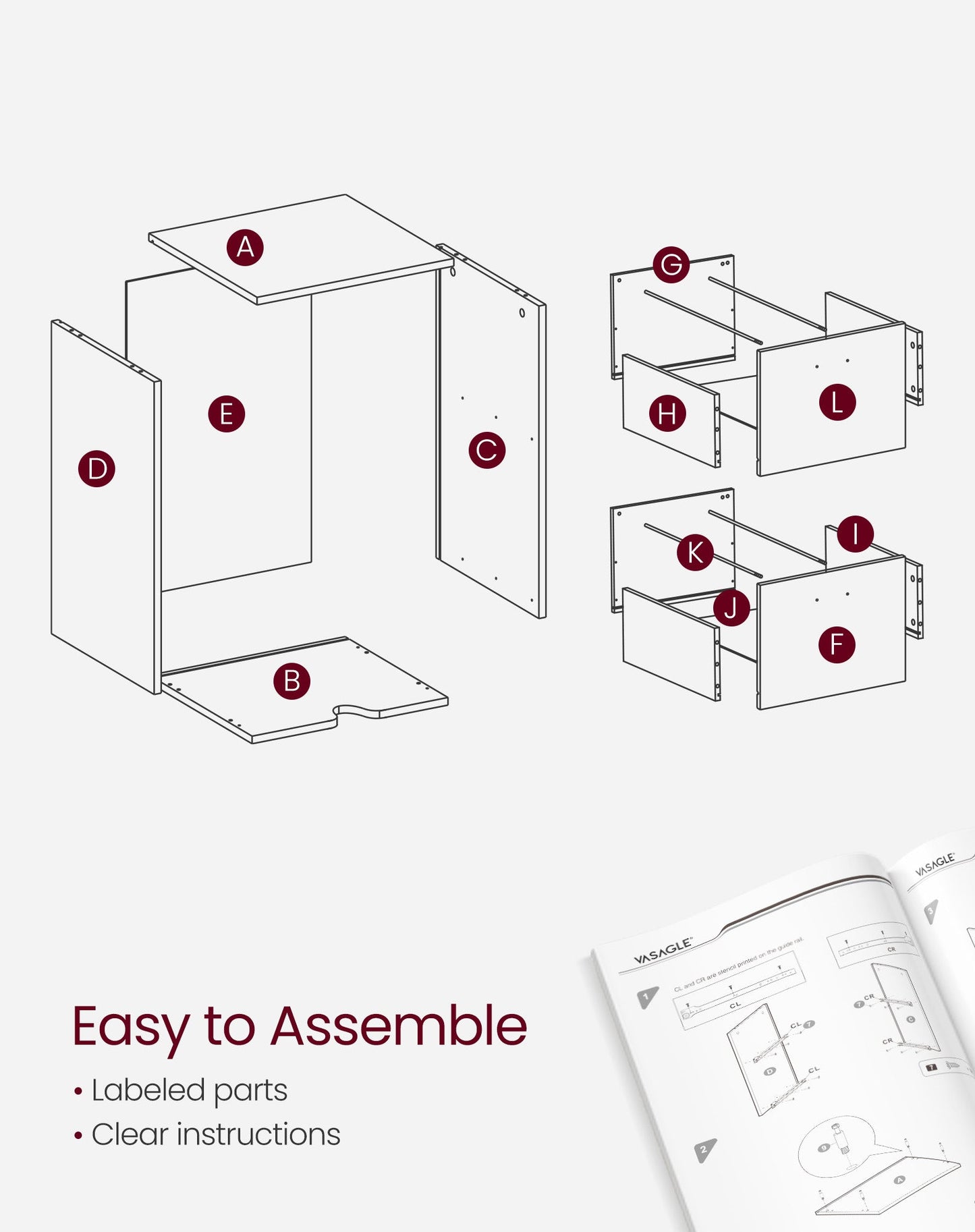2-Drawer File Cabinet for Home Office