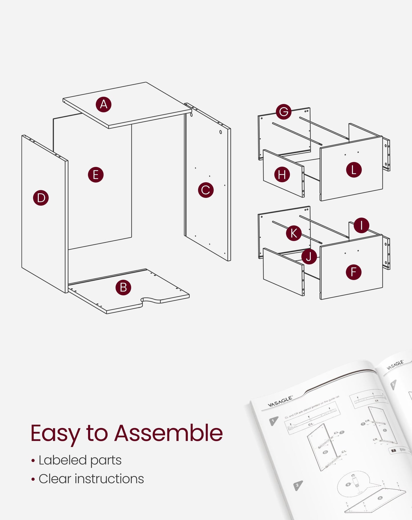 2-Drawer File Cabinet for Home Office