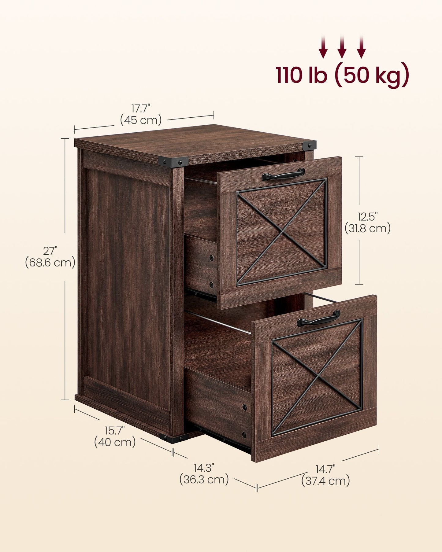 Filing Cabinet with 2 File Drawers
