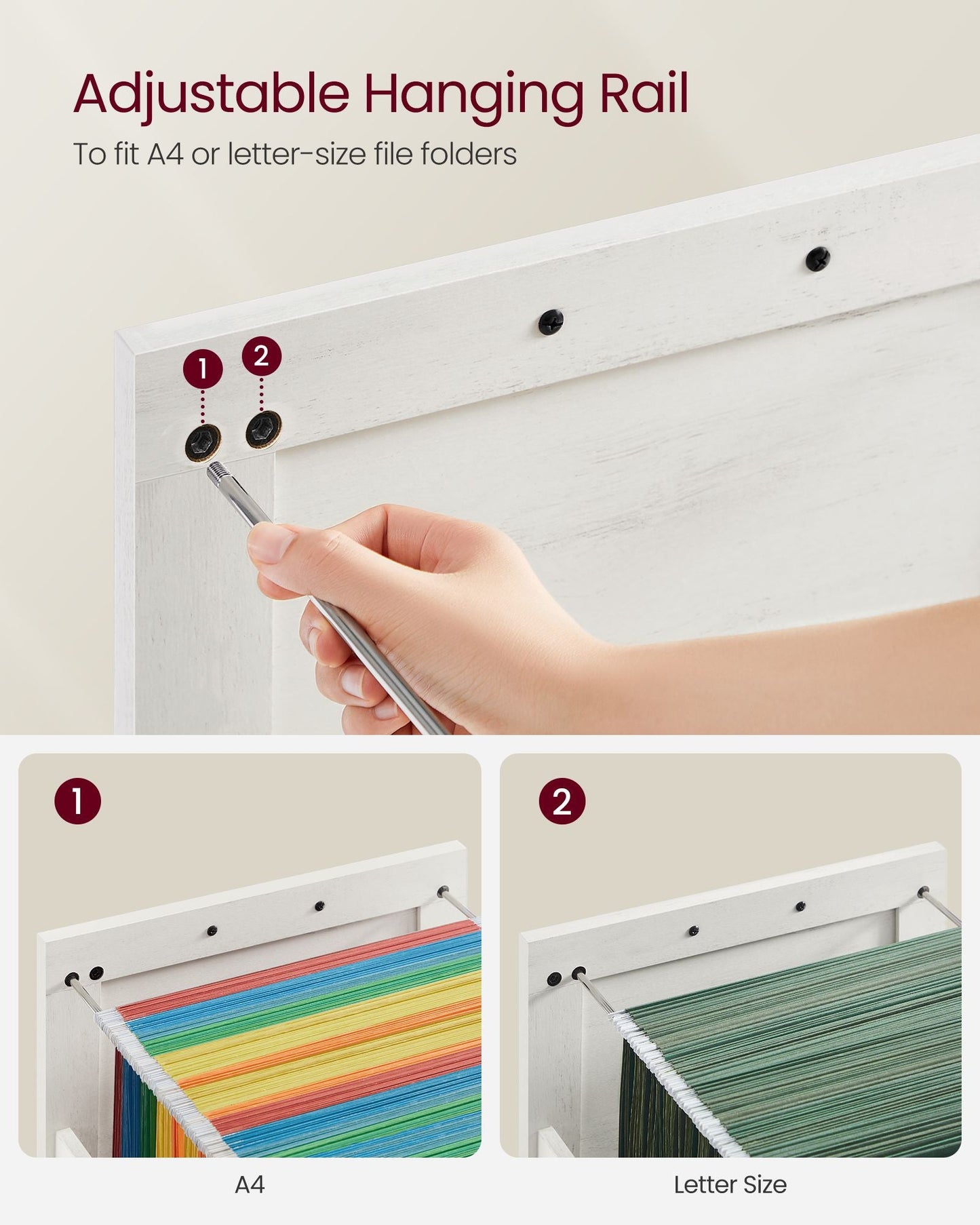 File Cabinet with 2 Drawers, Fit A4