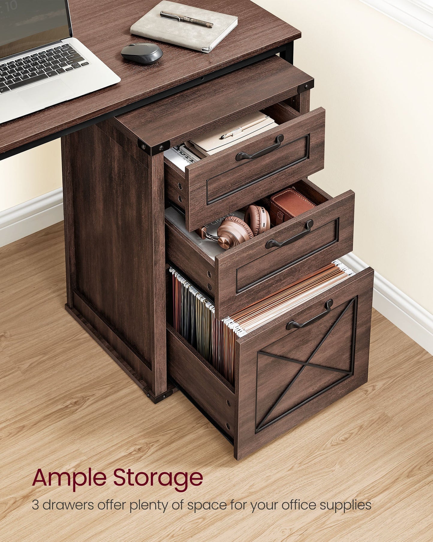 File Cabinet with 3 Drawers, Fit A4