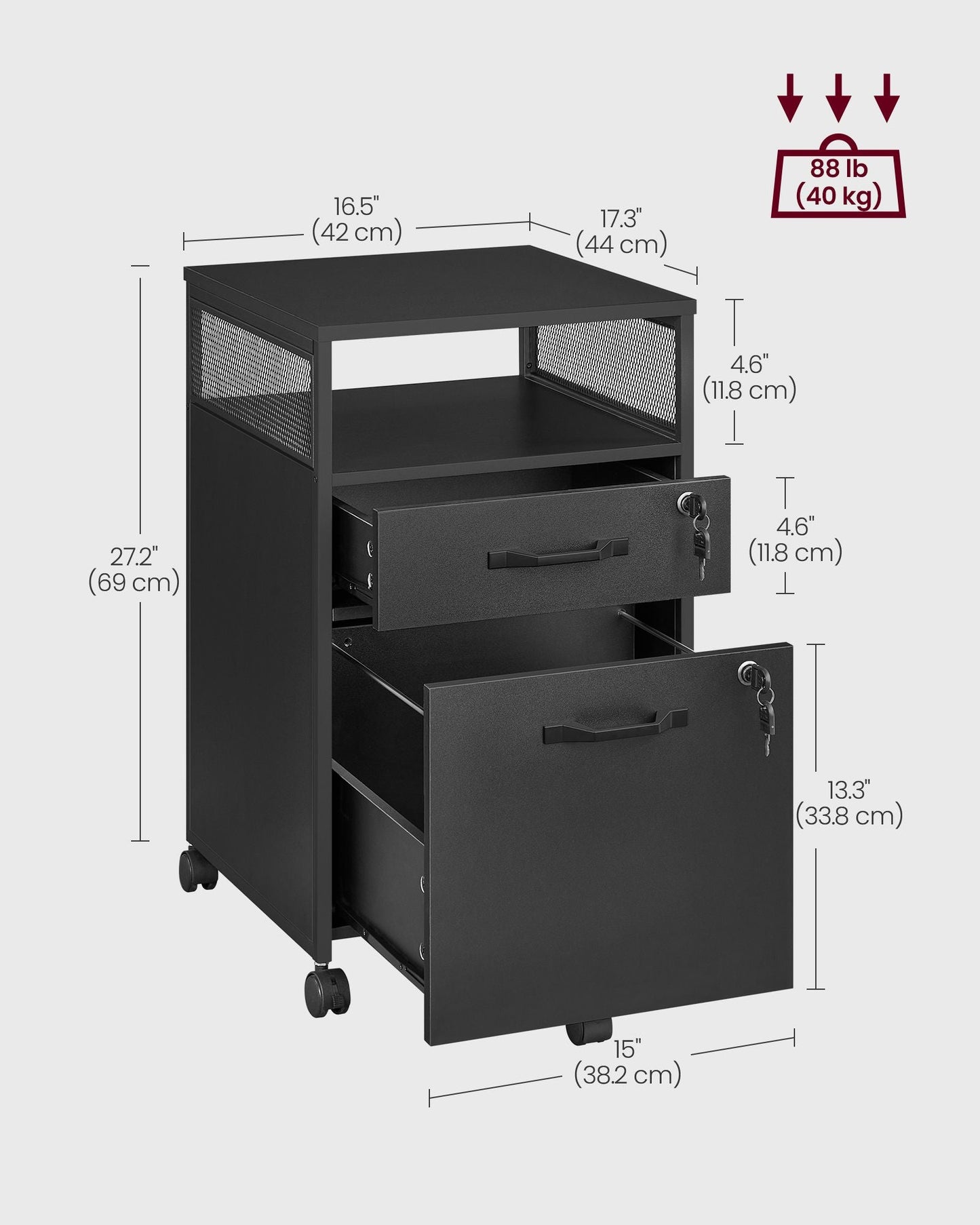 Mobile Filing Cabinet on Wheels