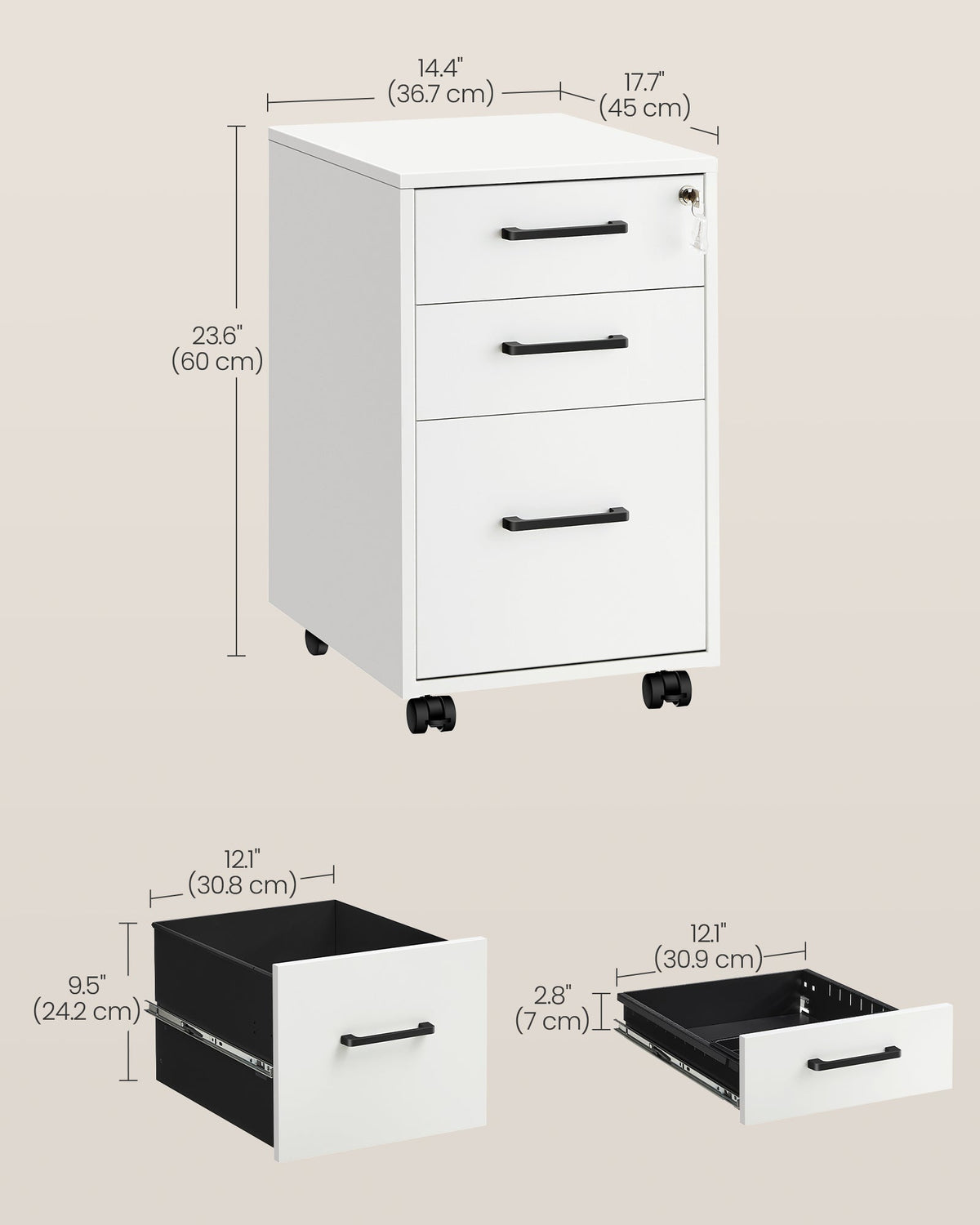 Office Filing Cabinet with Lock
