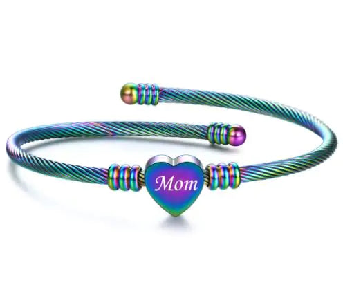 Braided "Mom" Bracelet