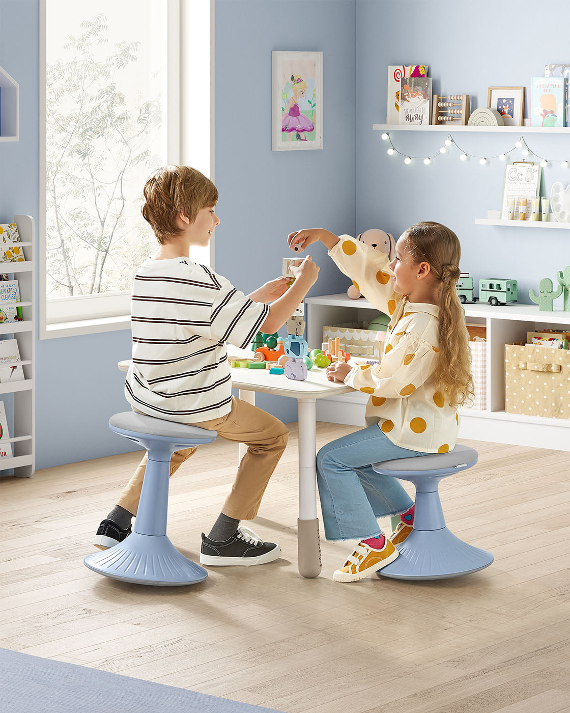 14.2" High Wiggle Stool for Kids Ages 8-12, Set of 2