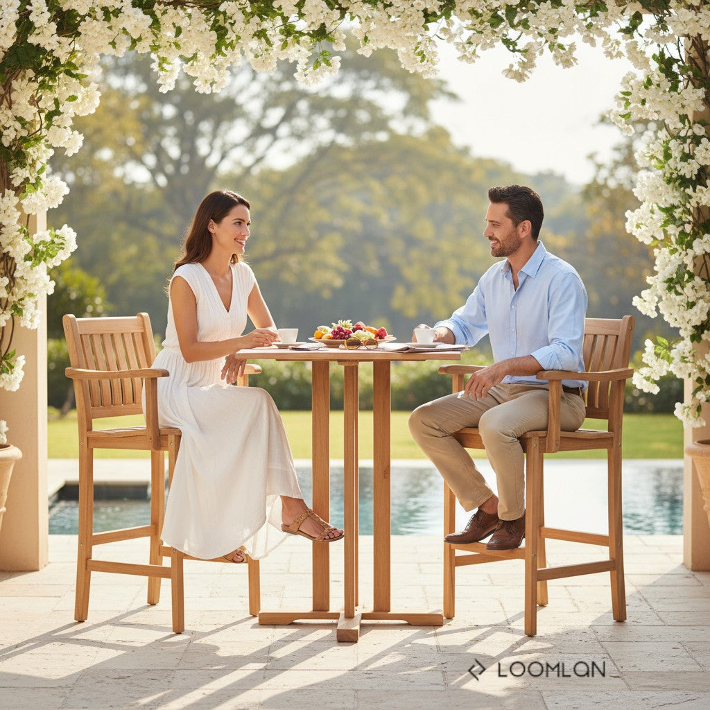 Oasis Teak Square Outdoor Bar Table