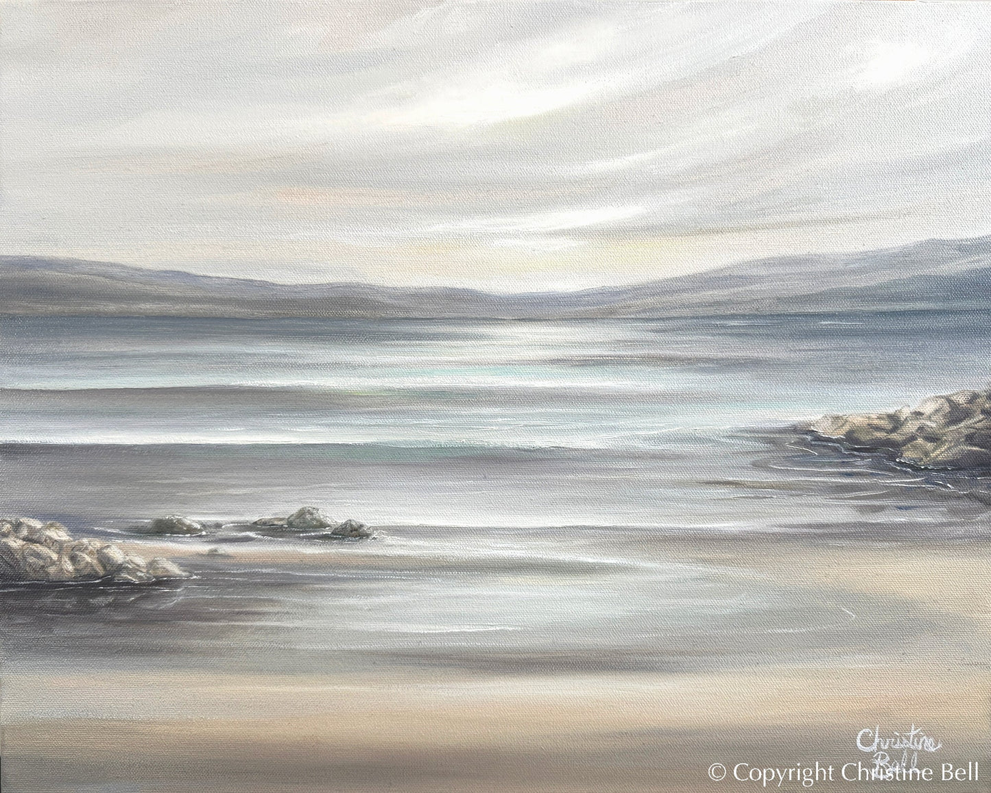 "Seaside Lullaby" ORIGINAL, Coastal Landscape Seascape Oil Painting 20x16"