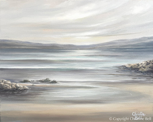 "Seaside Lullaby" ORIGINAL, Coastal Landscape Seascape Oil Painting 20x16"