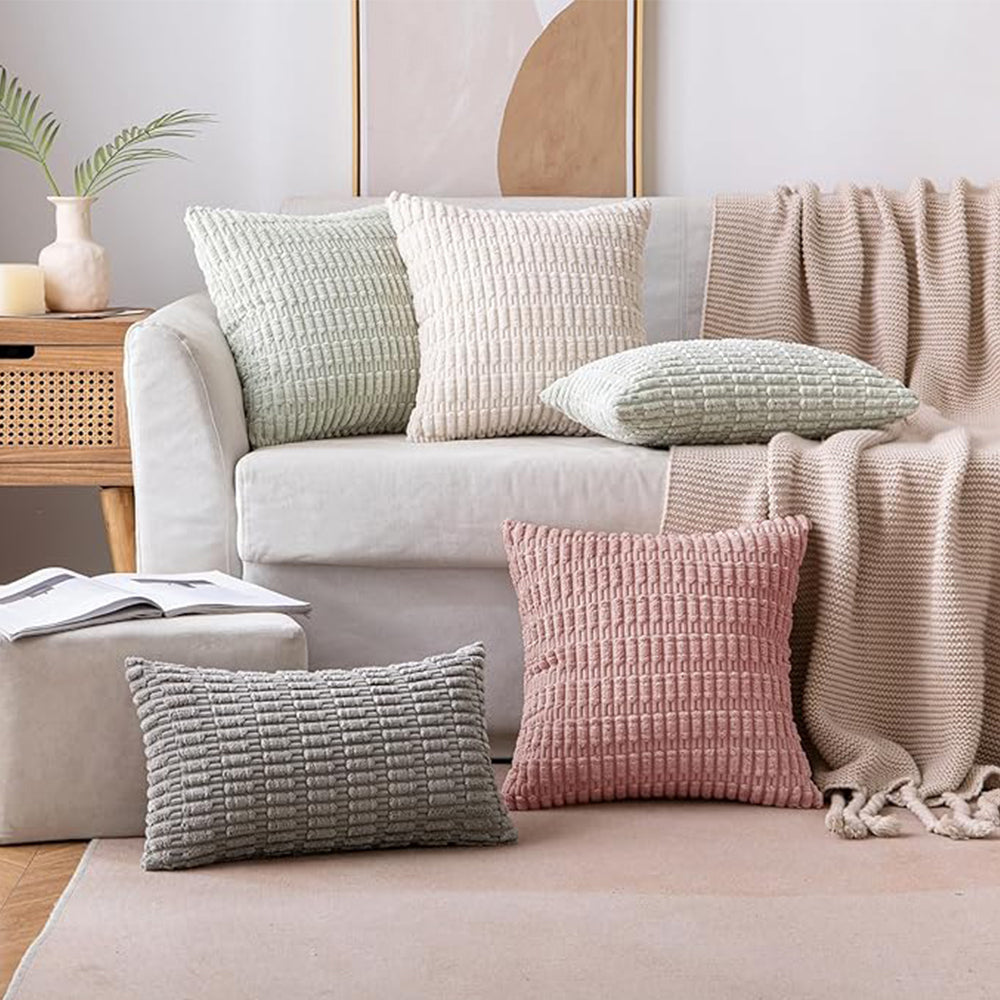 [IN1XZT-P1-2 l.green] 18"x18" tufted dot corduroy throw pillow 16 colors ��� soft 3d dotted texture cozy & modern accent insert included