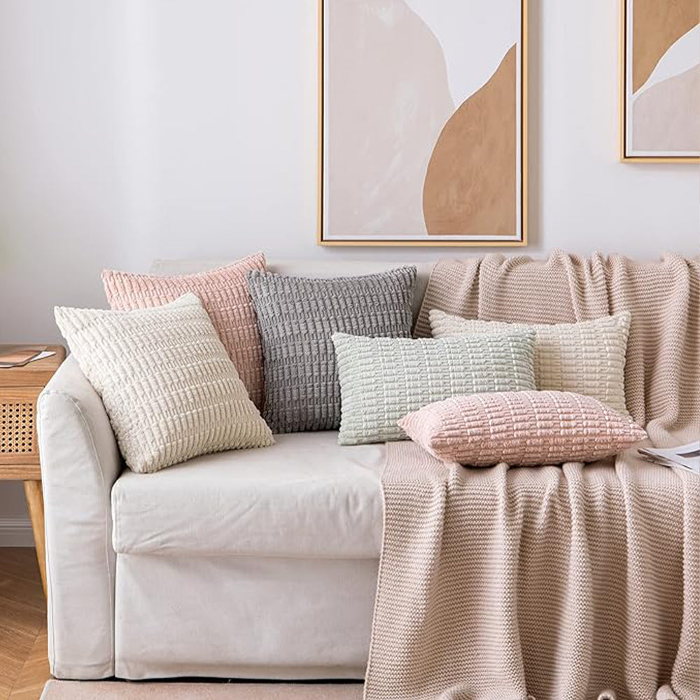 [IN1XZT-P1-2 l.green] 18"x18" tufted dot corduroy throw pillow 16 colors ��� soft 3d dotted texture cozy & modern accent insert included