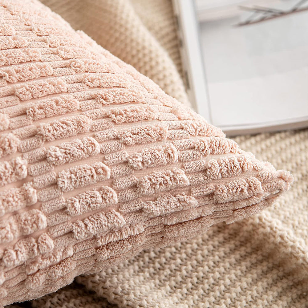 [IN1XZT-P1-2 l.green] 18"x18" tufted dot corduroy throw pillow 16 colors ��� soft 3d dotted texture cozy & modern accent insert included