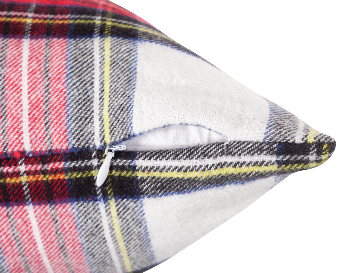 Feather Filled Holiday Plaid Throw Pillow