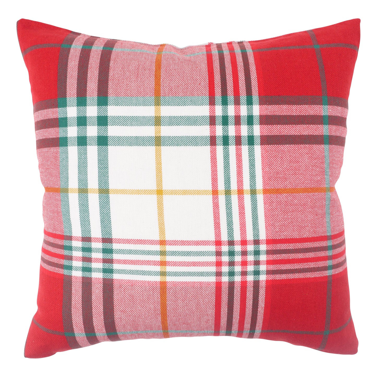 Feather Filled Holiday Plaid Throw Pillow